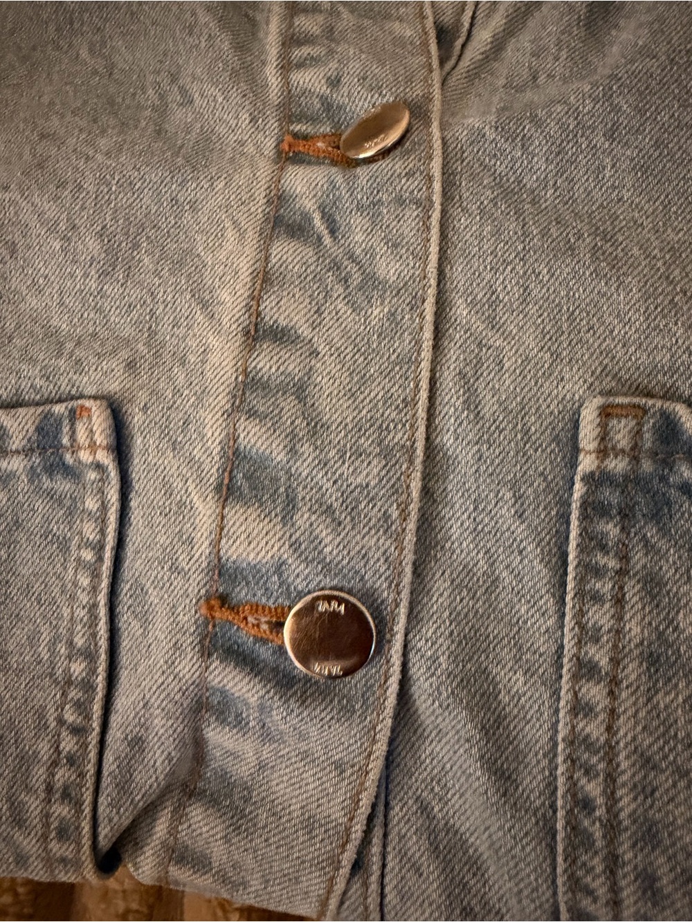 Zara Light Blue Denim Jumpsuit with Button Front